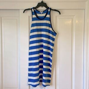 Splendid, striped racer back sailboat dress, heritage blue/white, size M